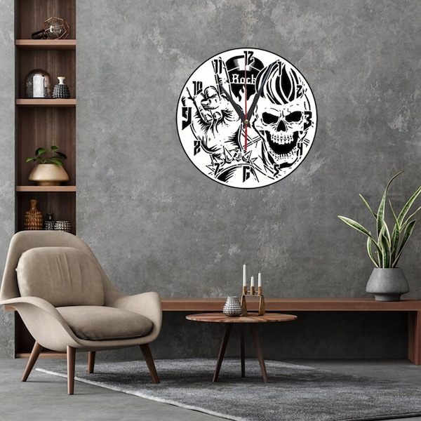 2-Layer Rock clock Wall Design laser cut files Instant Download (svg, dxf, ai, pdf, Light Burn) |Digital File Only!