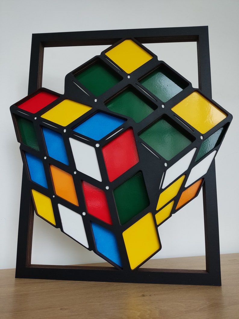 7 Layers Rubik's Cube Wall Design Laser Cut Files Instant Download svg