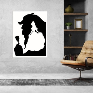File tagliati al laser Beauty & Beast Wall Design a 2 strati Download istantaneo (svg, dxf, ai, pdf, Light Burn)/Solo file digitale!