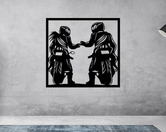 Moto couple Wall Design laser cut files Instant Download (svg, dxf, ai, pdf, Light Burn) |Digital File Only!