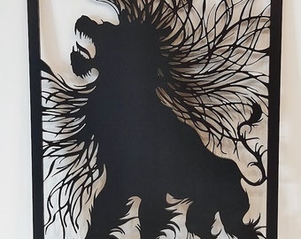 Lion wall panel| | Wall Art | Wooden Wall Art | Wooden plywood Panel| Home Decor| Modern Wall Decor