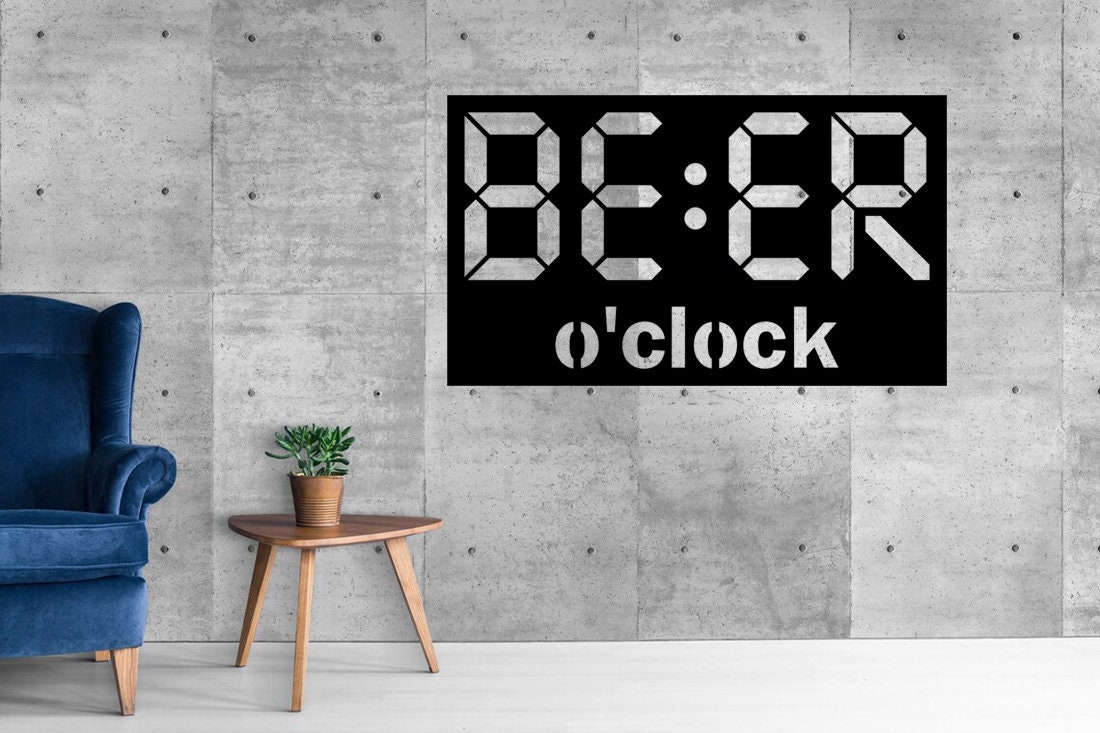 Beer o'clock Wall Design laser cut files Instant Download (svg, dxf, ai, pdf, Light Burn) |Digital File Only!