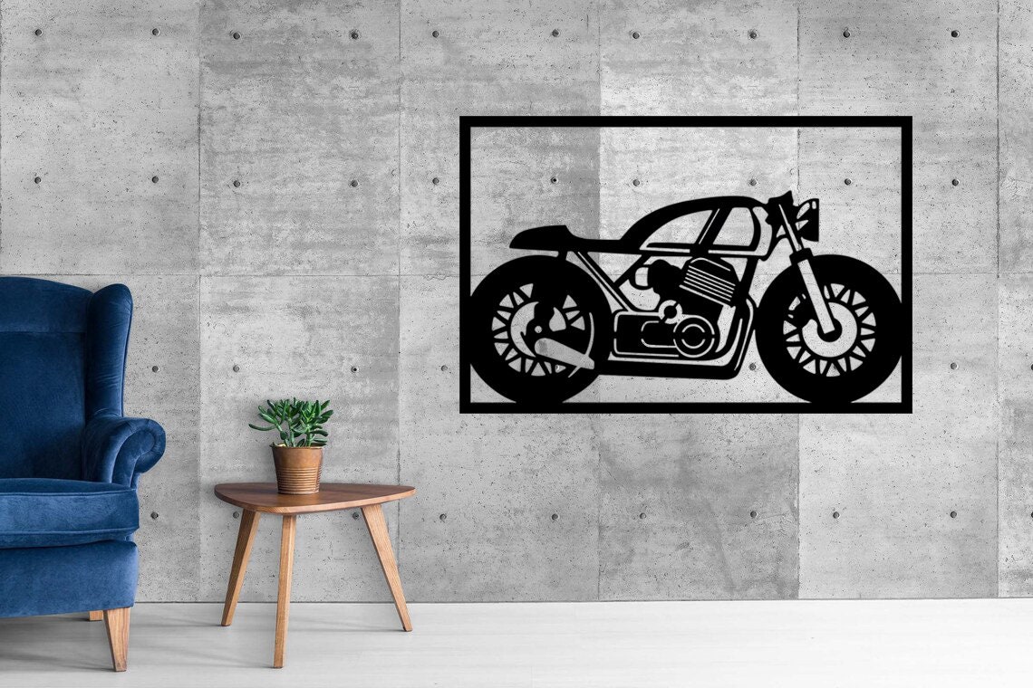 Cafe Racer Motorbike Wall Design Laser Cut Files Instant Download (svg ...