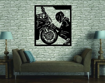 Moto Face to face Wall Design laser cut files Instant Download (svg, dxf, ai, pdf, Light Burn) |Digital File Only!