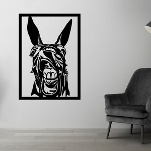 Donkey Wall Design laser cut files Instant Download (svg, dxf, ai, pdf, Light Burn) |Digital File Only!