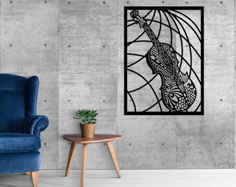 The violin Wall Design laser cut files Instant Download (svg, dxf, ai, pdf, Light Burn) |Digital File Only!