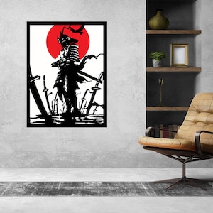 3 lagers laserskurna Warrior Wall Design-filer direkt nedladdning (svg, dxf, ai, pdf, Light Burn) | Endast digital fil!