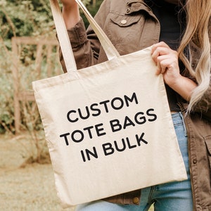 Custom Tote Bags in Bulk , Custom Text Bag, Promotional Tote Bag, Trade Show Gift Bag, Custom Shopper, Shopping Bags, Custom Text Tote