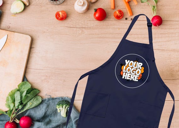 Custom Logo Apron, Personalized Text, Photo Kitchen Bib