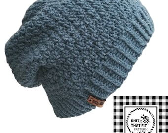 Reversible Slouchy Beanie KNITTING PATTERN: Alpaca Toque Hat (PDF Pattern)