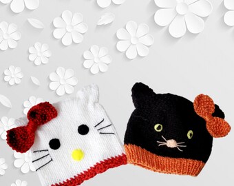 Hello Kitty Knit Hat - Etsy