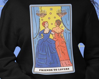 Friends to Lovers Romance Novel Trope Tarot Cards Unisex Sweatshirt