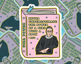 RBG The Power of a Girl with a Book Bubble-free stickers