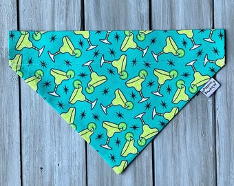 Margarita Madness Dog Bandana, Over the Collar Summer Dog Bandana, Custom Dog Bandana, Margarita Dog Bandana , Personalized Dog Bandana