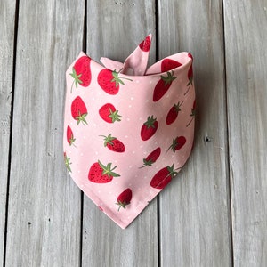 Snap On Strawberry Shortcake Dog Bandana, Summer Dog Bandana, Personalized Dog Bandana, Spring Dog Bandana, Pet Bandana, Dog Neckerchief