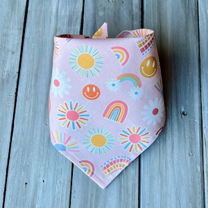 Snap On Retro Vibes Dog Bandana, Summer Dog Bandana, Personalized Dog Bandana, Spring Dog Bandana, Pet Bandana, Dog Neckerchief