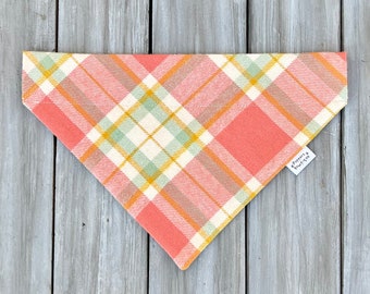 Over the Collar Pastel Creamsicle Dog Bandana, Spring Dog Bandana, Summer Dog Bandana, Dog Neckerchief, Easter Dog Bandana, Pet Scarf