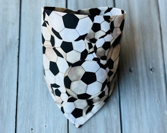 Snap On Soccer Balls Dog Bandana, Personalized Soccer Dog Bandana, Soccer Dog Bandana, Summer Dog Bandana