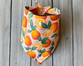 Snap On Bandana orange pour chien, Bandana pour chien personnalisé, Bandana oranges pour chien, Bandana d'été pour chien, Bandana pour chien personnalisé