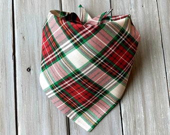 Snap On Night Before Christmas Dog Bandana, Personalized Dog Bandana, Christmas Dog Bandana, Holiday Dog Bandana, Plaid Dog Bandana