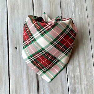 Snap On Night Before Christmas Dog Bandana, Personalized Dog Bandana, Christmas Dog Bandana, Holiday Dog Bandana, Plaid Dog Bandana