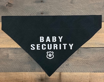 Baby Security Dog Bandana, Over the Collar Baby Security Dog Bandana, Custom Bandana,Pregnancy Announcement Dog Bandana, Birth Announcement