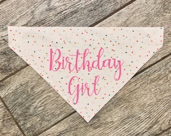 Birthday Girl Dog Bandana, Over the Collar Dog Bandana, Custom Dog Bandana, Happy Birthday Dog Bandana, Birthday Dog, Party Dog Bandana