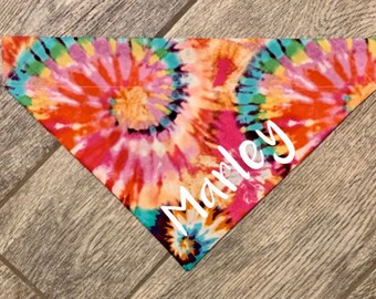 Reversible Bandana Good Vibes Tie Dye Dog Bandana Dog Bandana