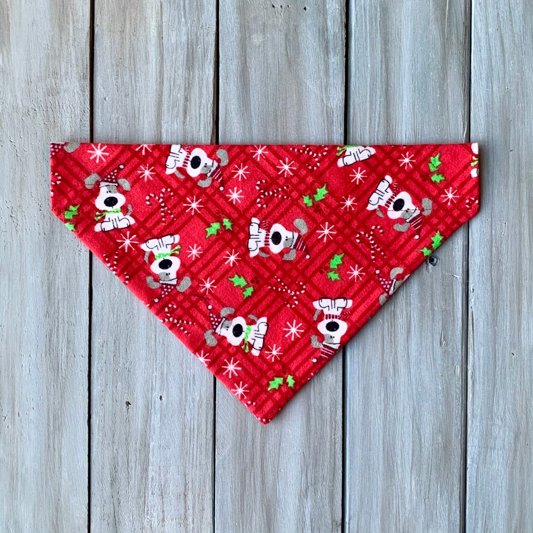Christmas Dog Bandana, Over the Collar Christmas Dog Bandana, Custom
