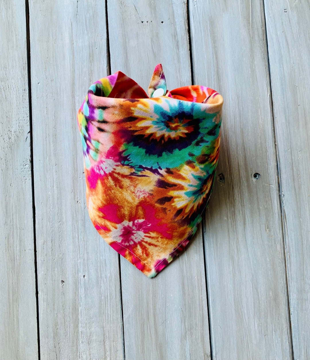 Snap on Tie Dye Dog Bandana, Tie Dye Dog Bandana, Personalized Dog Bandana, Custom Dog Bandana