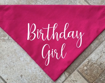 Birthday Girl Dog Bandana, Over the Collar Dog Bandana, Custom Dog Bandana, Happy Birthday Dog Bandana, Birthday Dog, Party Dog Bandana