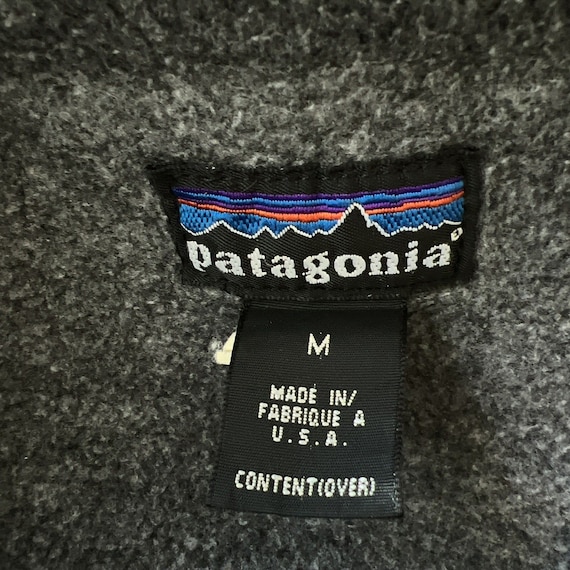 Patagonia Vintage 90s Bomber Jacket Mens M Green Blue Gray Fleece