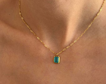 Light Blue Necklace - Waterproof Necklace - Stacking Necklace