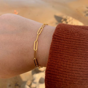 Paperclip Bracelet - Small Chain Bracelet- Cuban Link Bracelet - Gold Chain Bracelet - Multi Chain Bracelet - Simple Gold Bracelet
