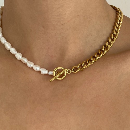 Chunky Pearl Necklace Real Pearl Necklace large Pearl Etsy UK