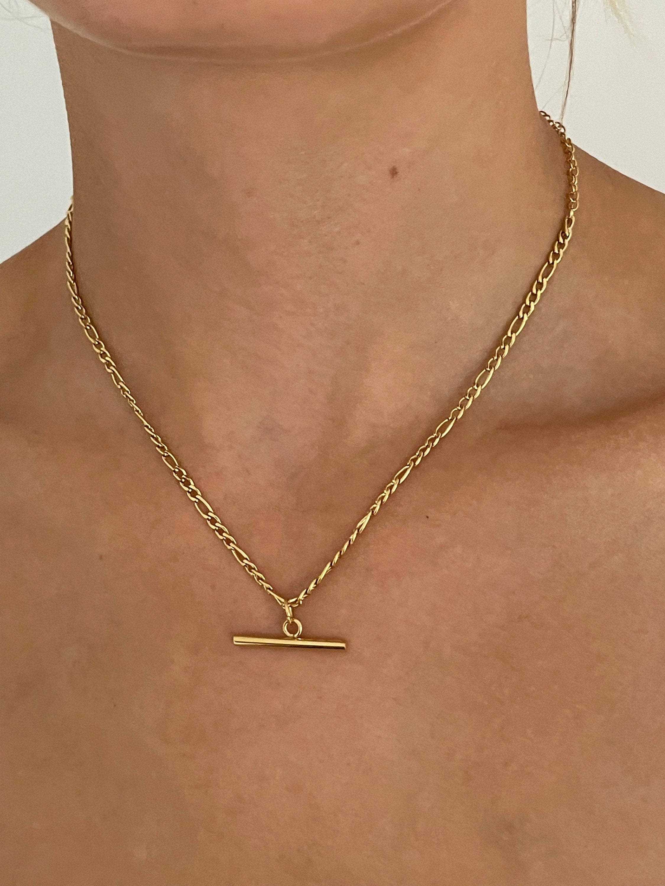 9ct Yellow Gold Lariat T-Bar Necklet