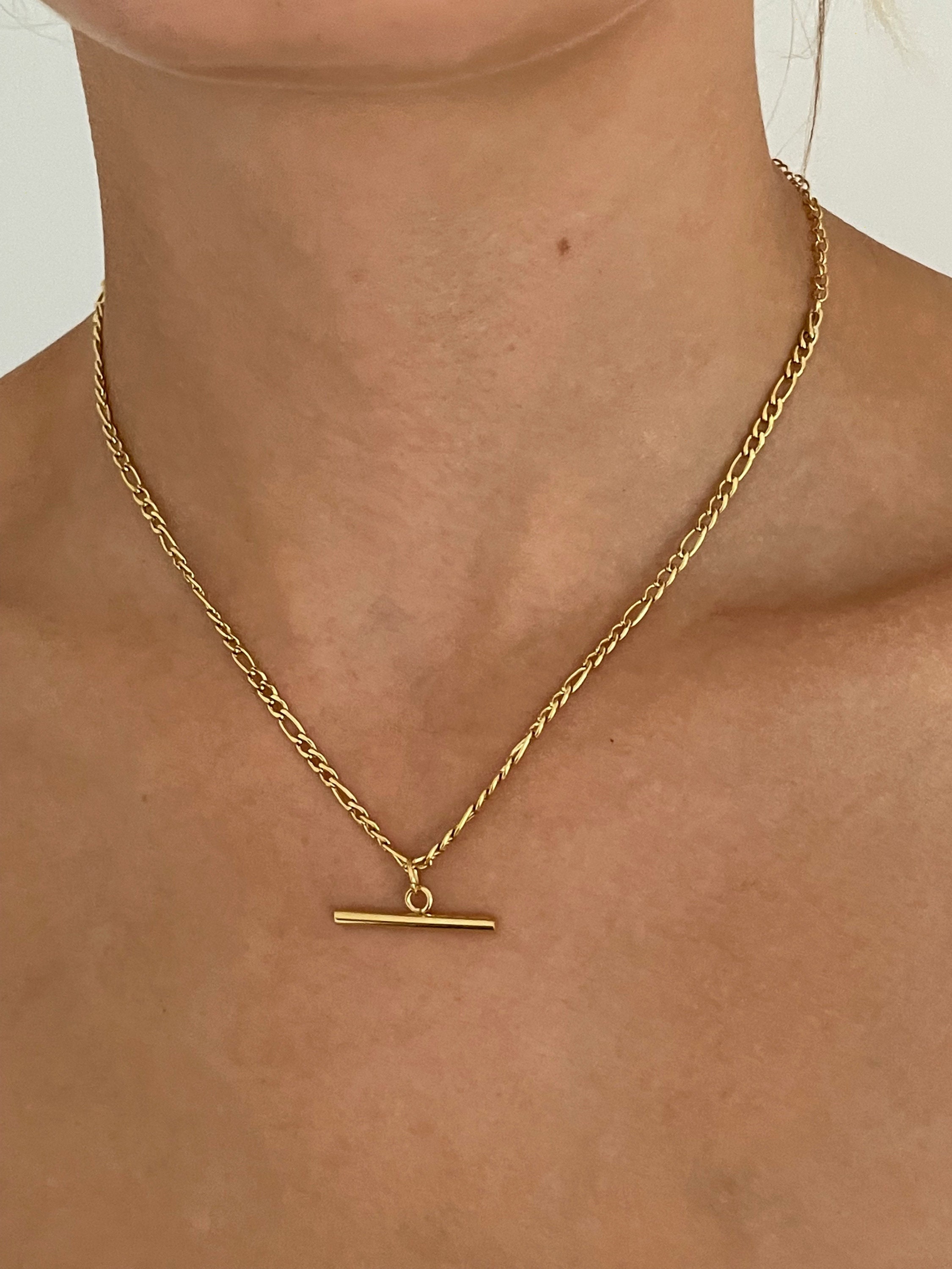 T Bar Necklace T Bar Chain Gold Chain Necklace Gold Chain Choker