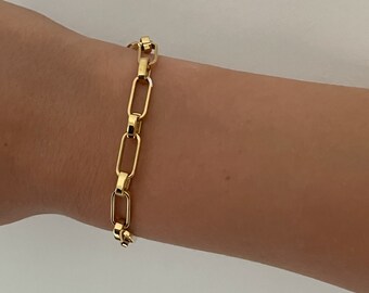 Adjustable Bracelet Chain - Double Link Bracelet - Delicate Gold Bracelet - Cuban Link Bracelet