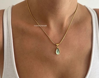 Teardrop Necklace Gold - Waterdrop Necklace - Waterproof Necklace