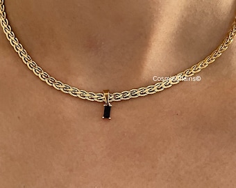 Black Zircon Pendant - Black Diamond Necklace - Black Opal Necklace - Black Diamond Pendant - Waterproof Necklace