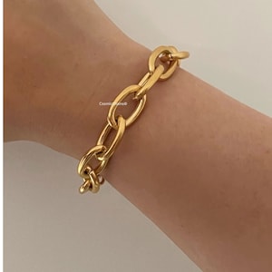 Chunky Chain Choker Gold Chunky Chain Necklace Thick Link Chain Necklace Gold Toggle Necklace BRACELET