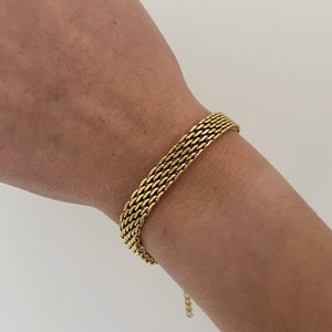 Gold Woven bracelet - Retro Bracelet - gold mesh bracelet - Chunky Vintage Bracelet - Art Deco Bracelet Vintage - Golden Bracelet