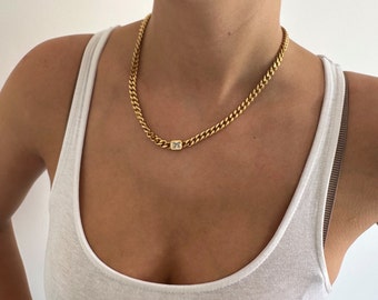 Chunky Chain Choker - Stacking Necklace - Waterproof Necklace