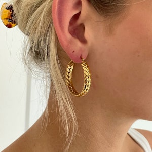 Big Hoop Earrings Gold - Thick Gold Hoops - Large Circle Earrings - Big Hoops - Oversized Hoops - Chunky Gold Hoops