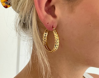 Big Hoop Earrings Gold - Thick Gold Hoops - Large Circle Earrings - Big Hoops - Oversized Hoops - Chunky Gold Hoops