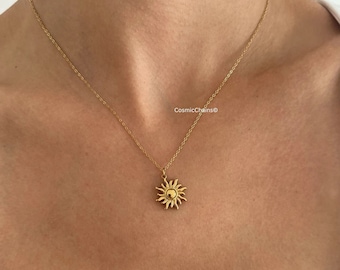 Collier soleil - collier soleil - collier étanche - collier soleil minimaliste - collier pendentif soleil