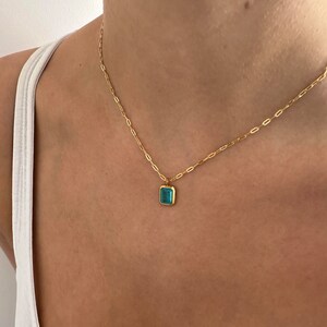 Light Blue Necklace Waterproof Necklace Stacking Necklace image 9