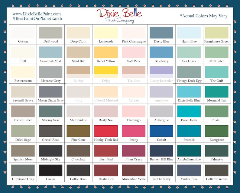 Dixie Belle Chalk Paints Full Spectrum of Colors Etsy