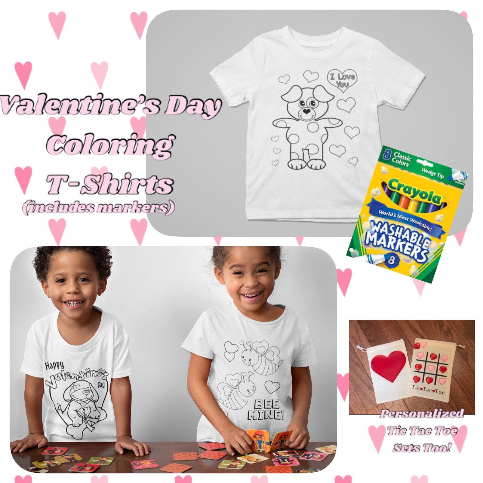 Valentines Day Coloring T-shirts - Etsy