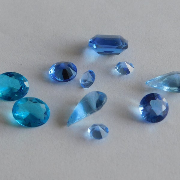 Schmucksteine Glassteine Mix blau